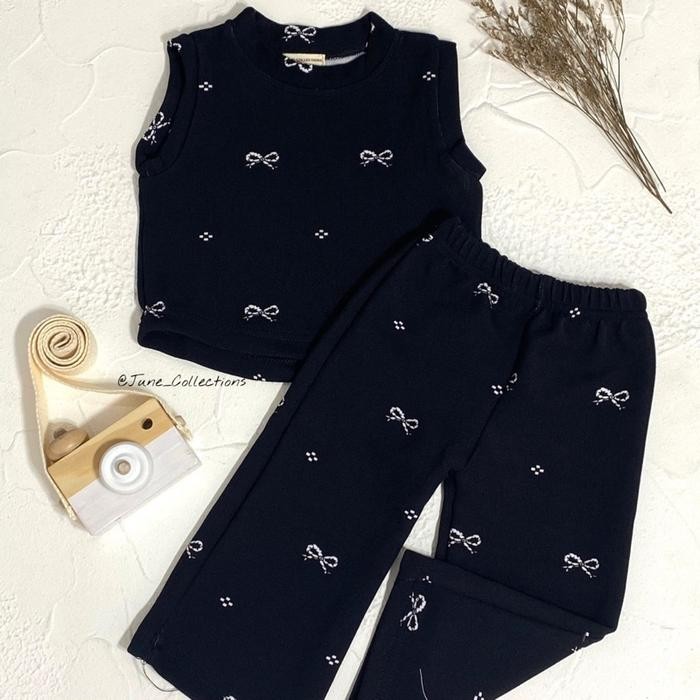 JUNECOLLECTIONS BAJU LEBARAN ANAK SETELAN KNIT ANAK BAJU KNIT ANAK PEREMPUAN STELAN ANAK PEREMPUAN