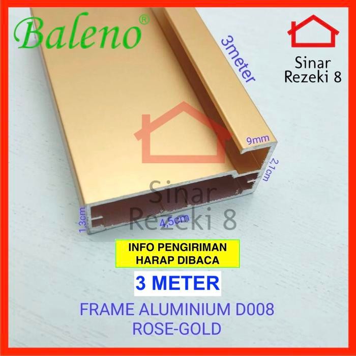 Profil Handle Gold Bingkai Frame Aluminium Kaca Lemari Kitchen Fa 128 Grab/Gosend