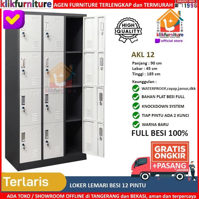 Lemari Loker Locker Cabinet 12 Pintu Full Besi Akl 12 Grab/Gosend