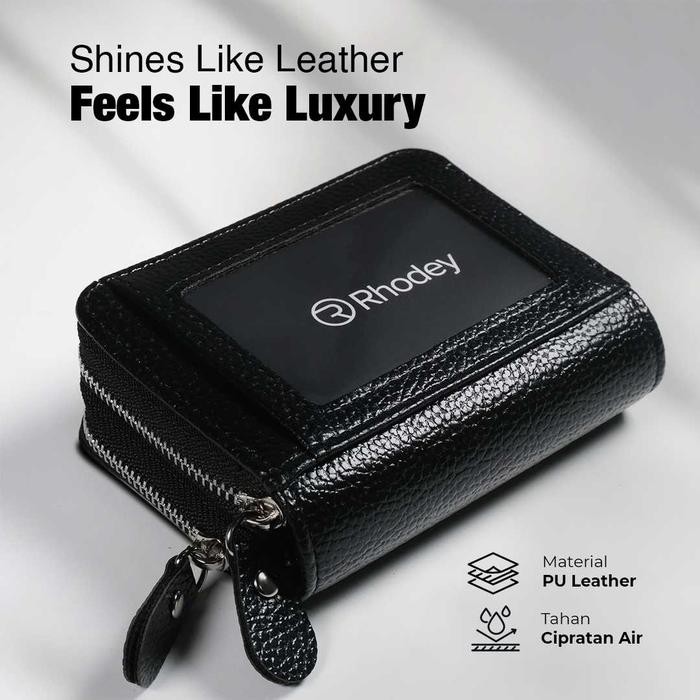 Dompet Kartu Kredit Atm Pria Dengan Sinyal Rfid Tempat Kartu Uang Bahan Kulit Sintetis Pasti Ori