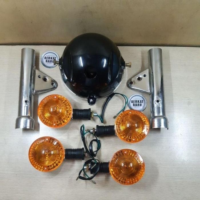 HITAM Lampu Depan Reflektor Sen Sein SET Yamaha DT100 DT100X L2G L2 AS3 Yasi
