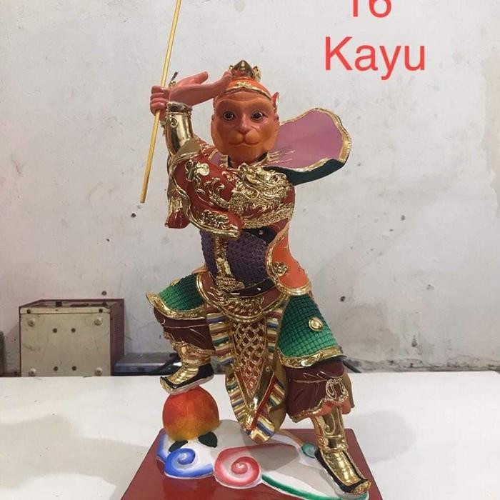 Patung Dewa R Dewa Kera Sakti Sun Go Kong Kayu 16 In