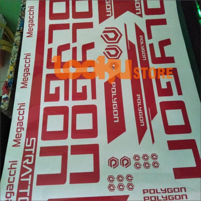 stiker sticker polygon sepeda strattos roadbike frame
