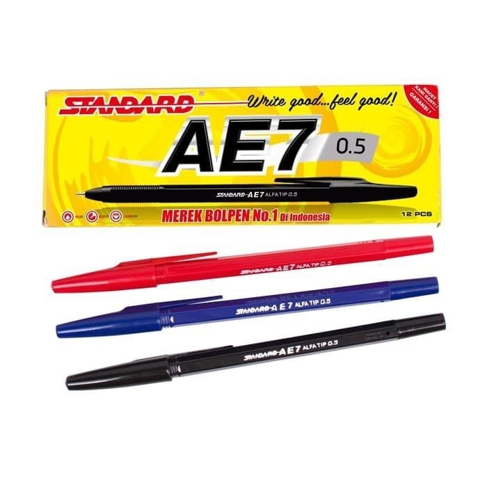 

Pulpen Bolpen Ball Point Standard AE7 0.5mm Super Smooth Laris!!