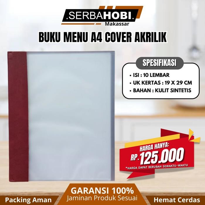 

] Buku Menu A4 Cover Akrilik Untuk Restoran / Cafe Kafe