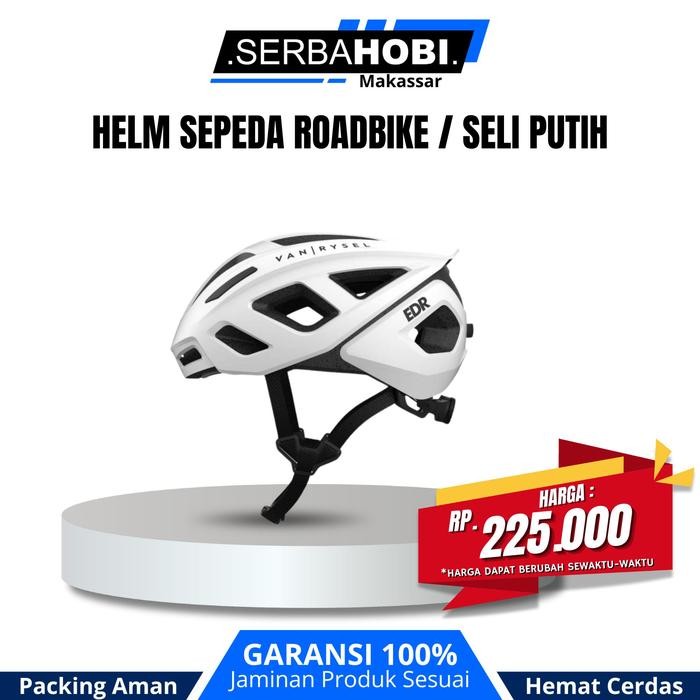 paling diminati] Helm Sepeda Taffsport Roadbike / Seli putih Nyaman Di gunakan