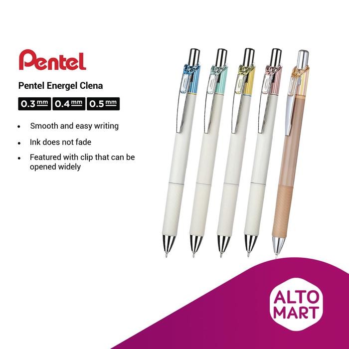 

Pentel Energel Clena 0.3 0.4 0.5 mm Gel Pen Pulpen Ballpoint