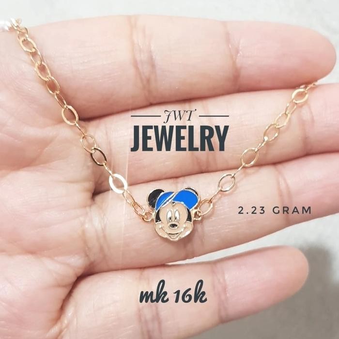 GELANG BABY BAYI KAKU EMAS MICKEY MOUSE HADIAH LUCU-70%