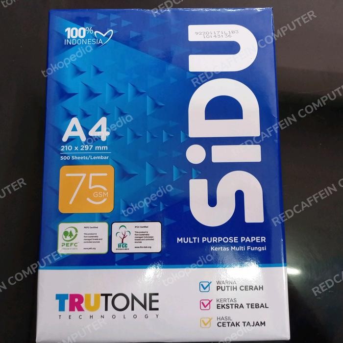 

Kertas HVS SIDU A4 75gr sinar dunia isi 500 Lembar