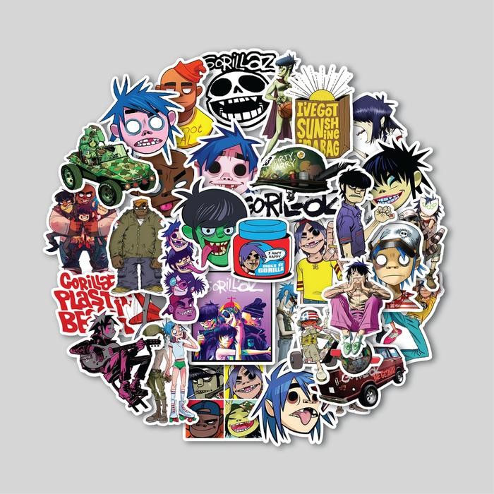 

STICKER PACK GORILLAZ STICKER TUMBLER STIKER LAPTOP KOPER HELM