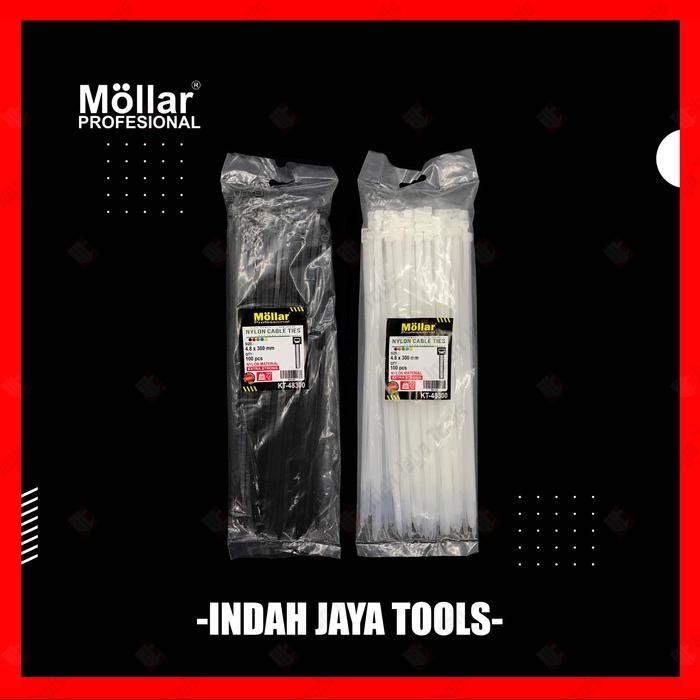 

MOLLAR Cable Ties 4.8 x 300 mm HITAM PUTIH Kabel Tie 30 cm Pengikat Strap Nylon