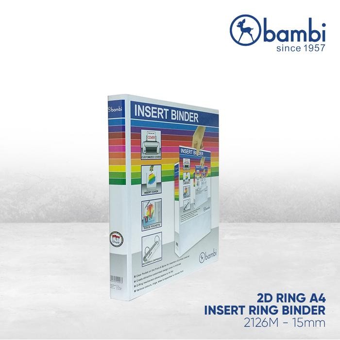 

Bambi Insert Ring Binder A4 2 Ring Type D All Color Small Size 15 mm Original