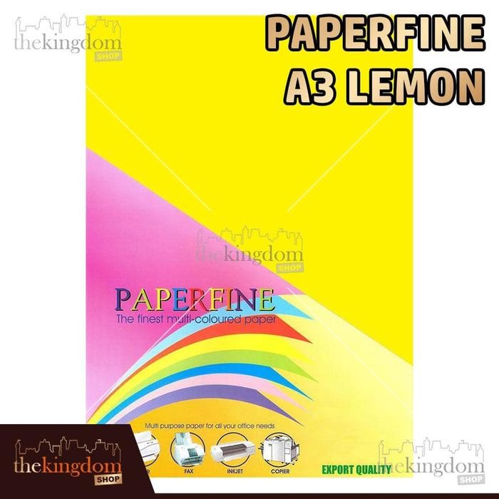

Paperfine Kertas HVS Warna A3 Lemon Kuning Tua Isi / 100 Lembar