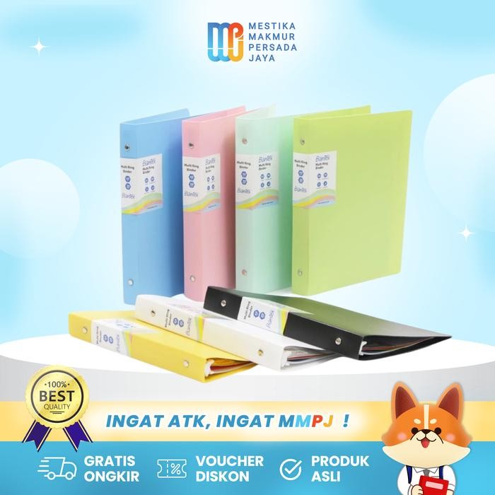 

Bantex Trendy Multi Ring Binder A5 B5 Warna Warni Dilengkapi Kertas Binder + Pembatas Kertas