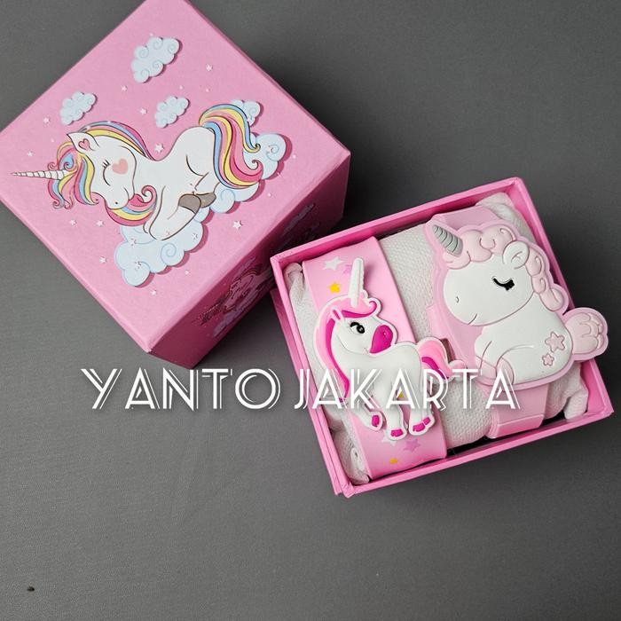 Jam tangan LED anak perempuan 2 in 1