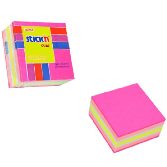 

Stick'n Regular Cube 21533 (2x2) Neon Pastel Mixed Sticky Note Memo