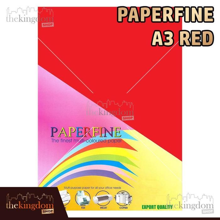 

Paperfine Kertas HVS Warna A3 Red Merah / Isi 25 Lembar