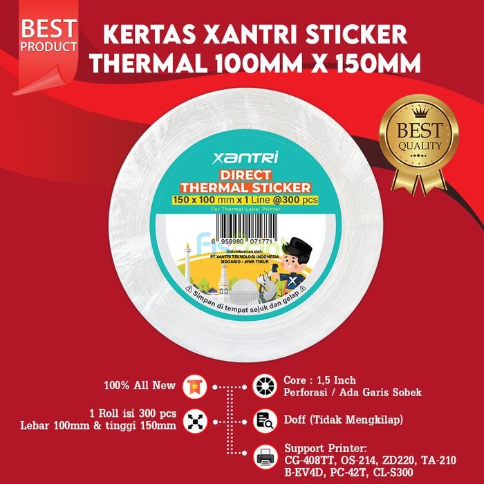 

Kertas Label print Thermal Barcode 100x100 100x150 78x100 Roll 500pcs