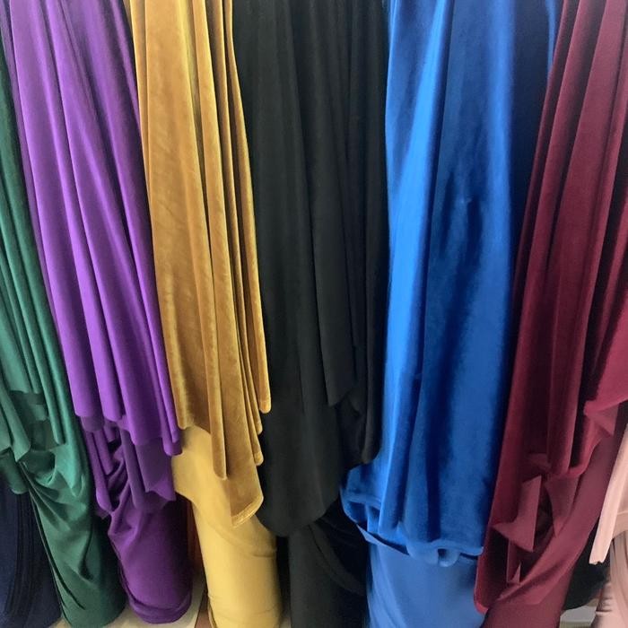 

Kain Beludru Stretch Melar Premium Import High Quality Banyak Warna Bludru