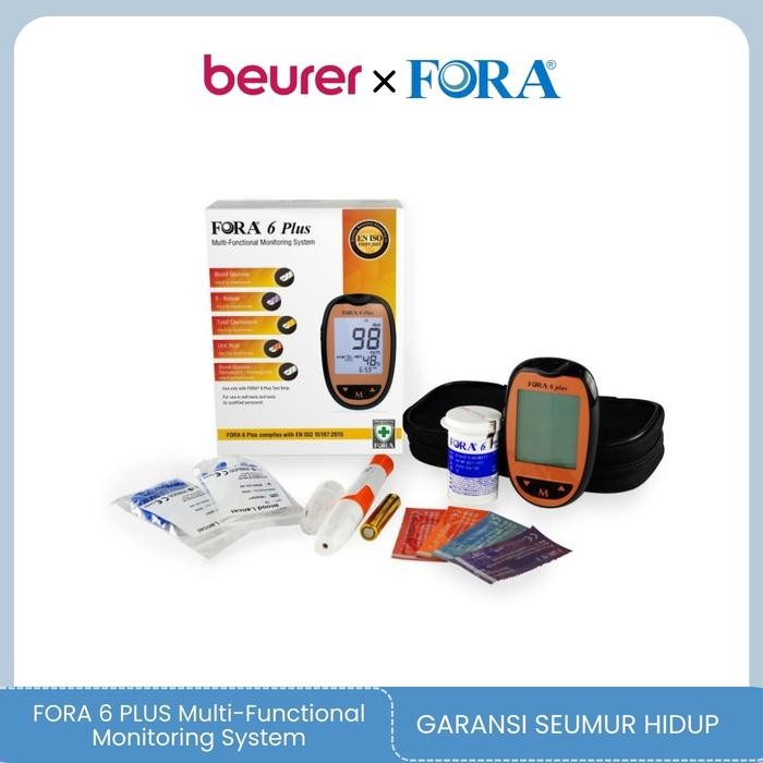 (PRODUK BUNDLING) Fora 6 Plus Blood Multiparameter (6 IN 1) Alat Cek Gula Darah/Asam