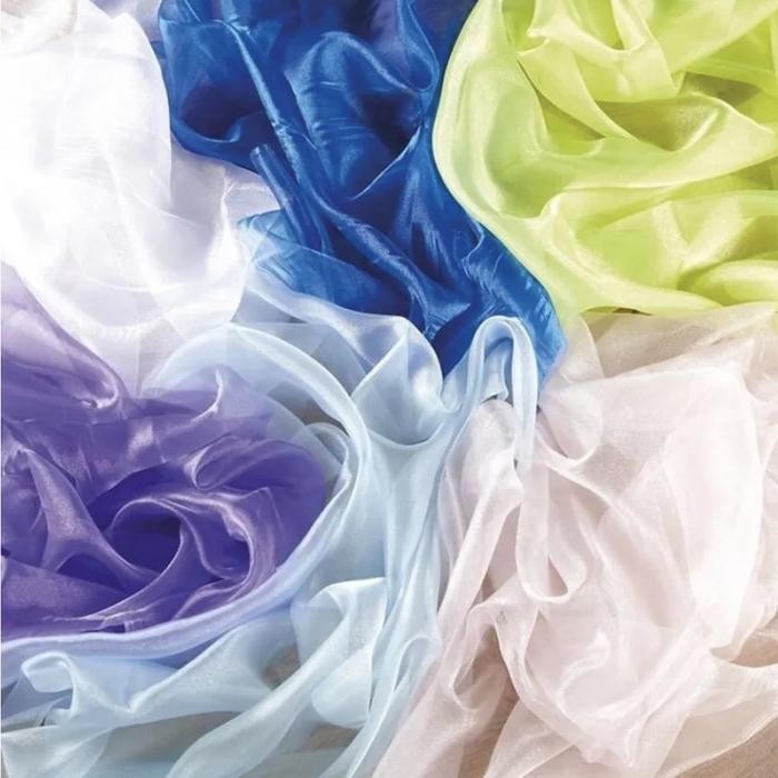 

1/2 (SETENGAH) Meter Kain Organza Silk Premium Polos Glowing Bahan Kain Kaca Organdi Meteran