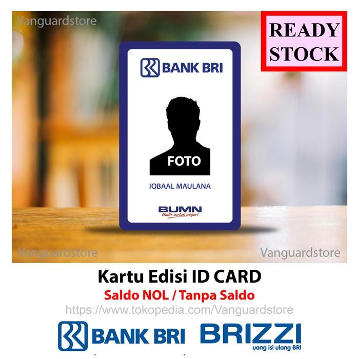 Kartu BRI BRIZZI ID CARD Bank BRI Nametag Emoney Etoll Murah - 1 SISI