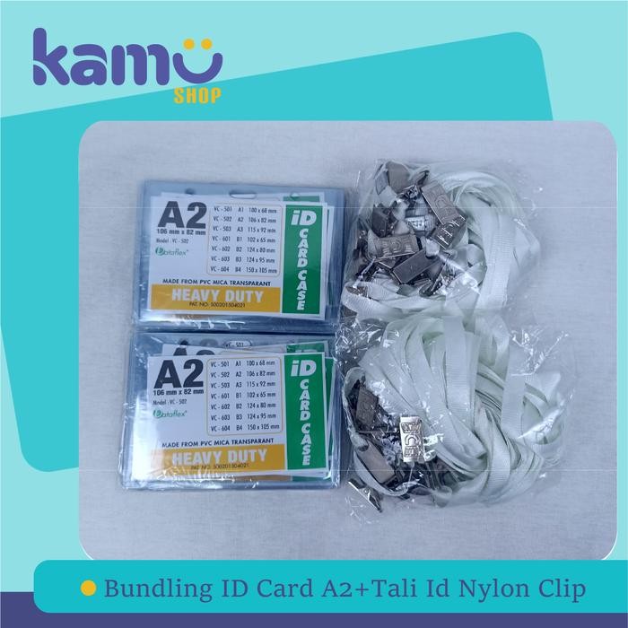 

BUNDLING ID CARD A2 + Tali ID Nylon Clip ( NYL ) - [ 40 Pasang ]