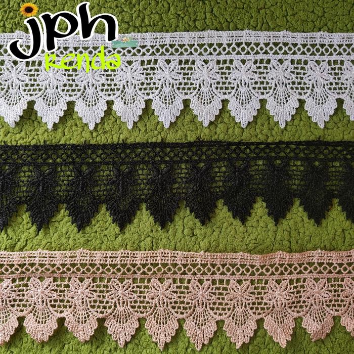 

Renda giper, renda bordir uk 5cm isi pergulung 15 yard