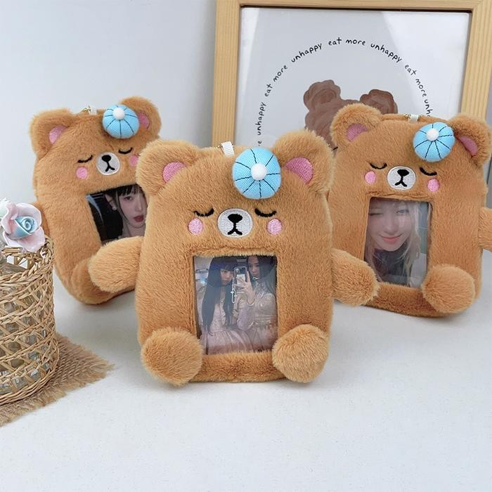 

Bear Plush Photocard PC Korea Kartu Beruang Fluffy PC Holder Photocard Gantungan Card Motif Beruang