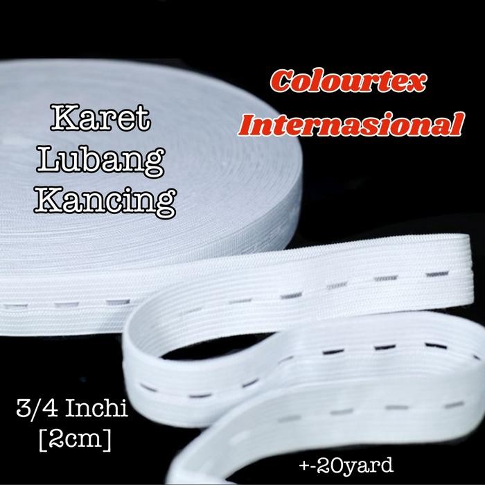 

Karet Lubang Kancing - Elastis Crochet 2cm Putih