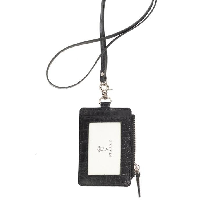 

STARKE ID Card Holder Zippered Gantungan ID Card dengan Retsleting Name Tag Lanyard Perusahaan
