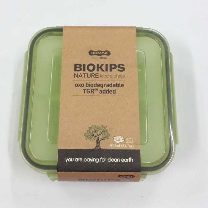 Wadah makanan KOMAX Biokips Food Container Bioplastic SD2/700ML Sekat