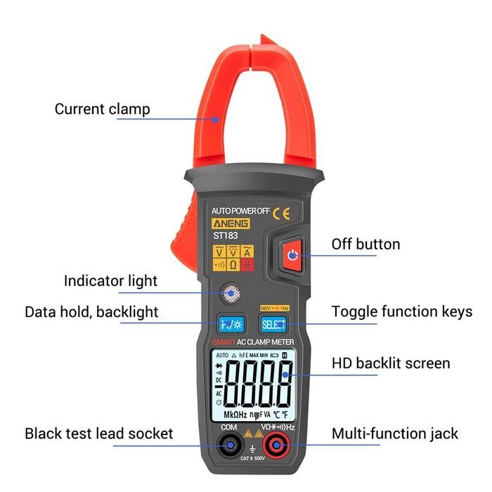 New Multitester Digital Clamp Meter Tang Ampere Ac/Dc Tester Kabel