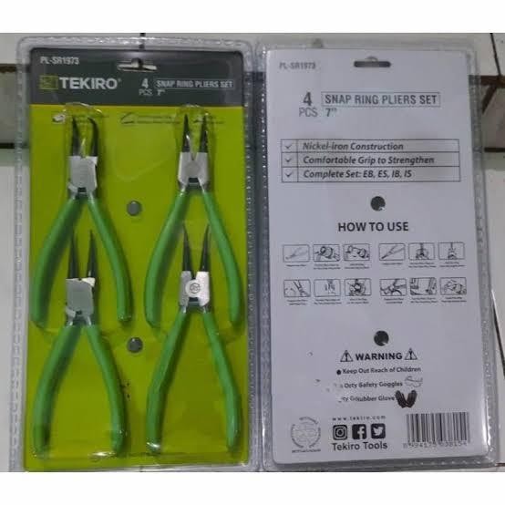 Tekiro tang snap ring set 4 pcs 7" snap ring set 7 inch