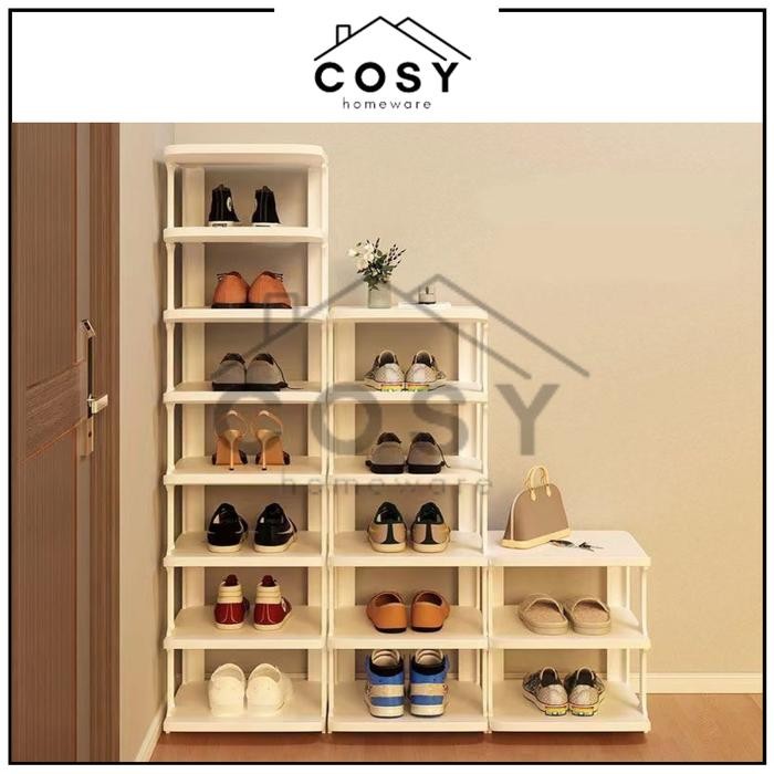 COSY Rak Sepatu Sandal Susun Minimalis Kuat Kokoh Kualitas tinggi / Rak Sepatu Mudah Rakit Estetik /