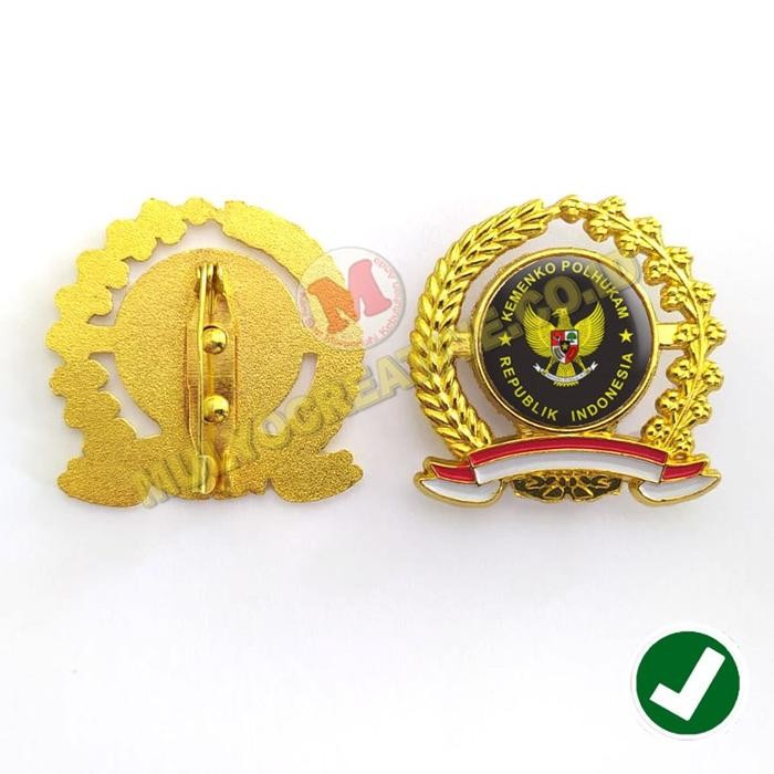 

Lencana Pin Kemenko Polhukam RI Padi Kapas Bahan Logam Pin Murah PREMIUM