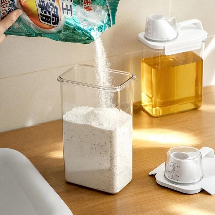 Tempat Detergen BubukBotol Sabun Cair Botol Detergen Cair LaundryToples Kedap Udara Wadah Serbaguna