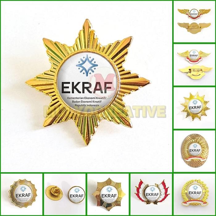 

Pin Bros Wing Logo Kementerian Bekraf Lencana Pin Kementerian Ekraf PREMIUM