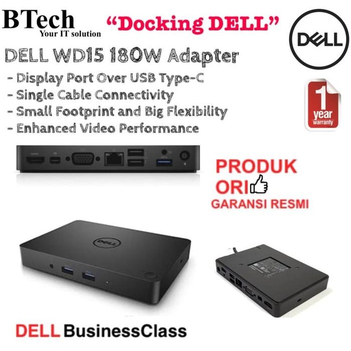 Terlaris Dell Business Dock - Wd15 With 180W Adapter