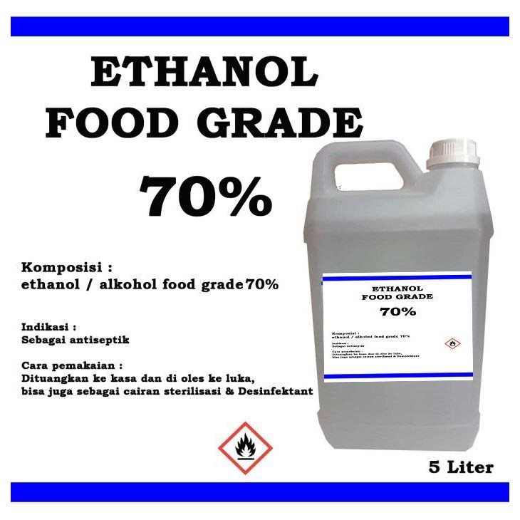 Alkohol 70% - FOOD GRADE Ethanol - 5 liter