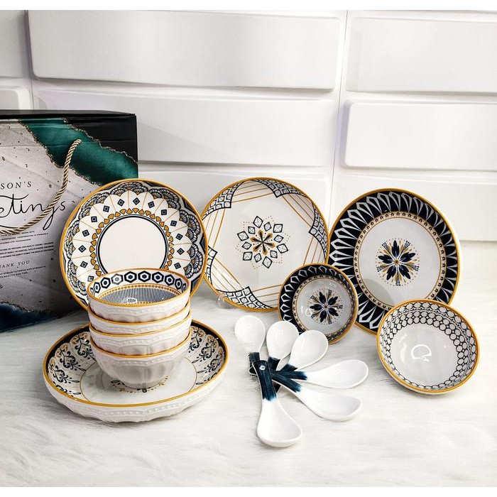 [ Hampers Dan Souvenir ] Mangkok Piring Set Premium/ Mangkok Set