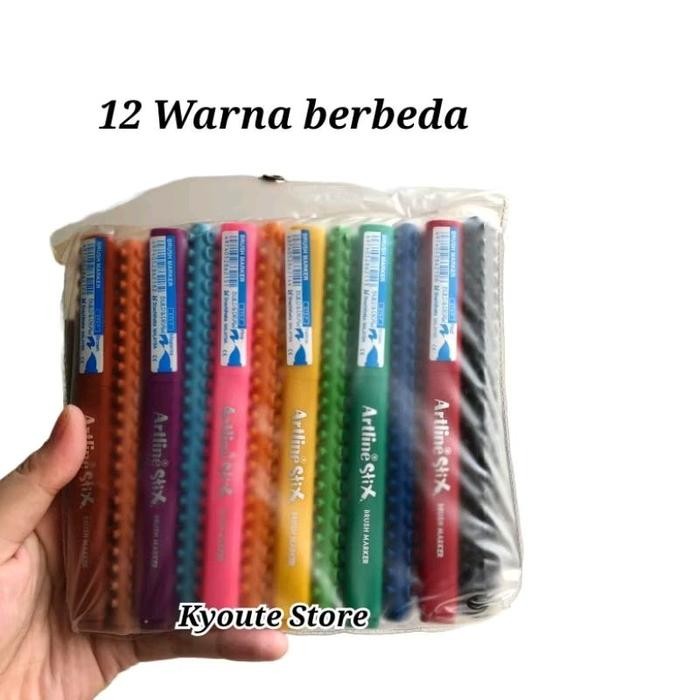 

Artline Stix Brush Marker Set 12 Spidol Warna Untuk Hand Lettering Kaligrafi Menulis Mewarnai