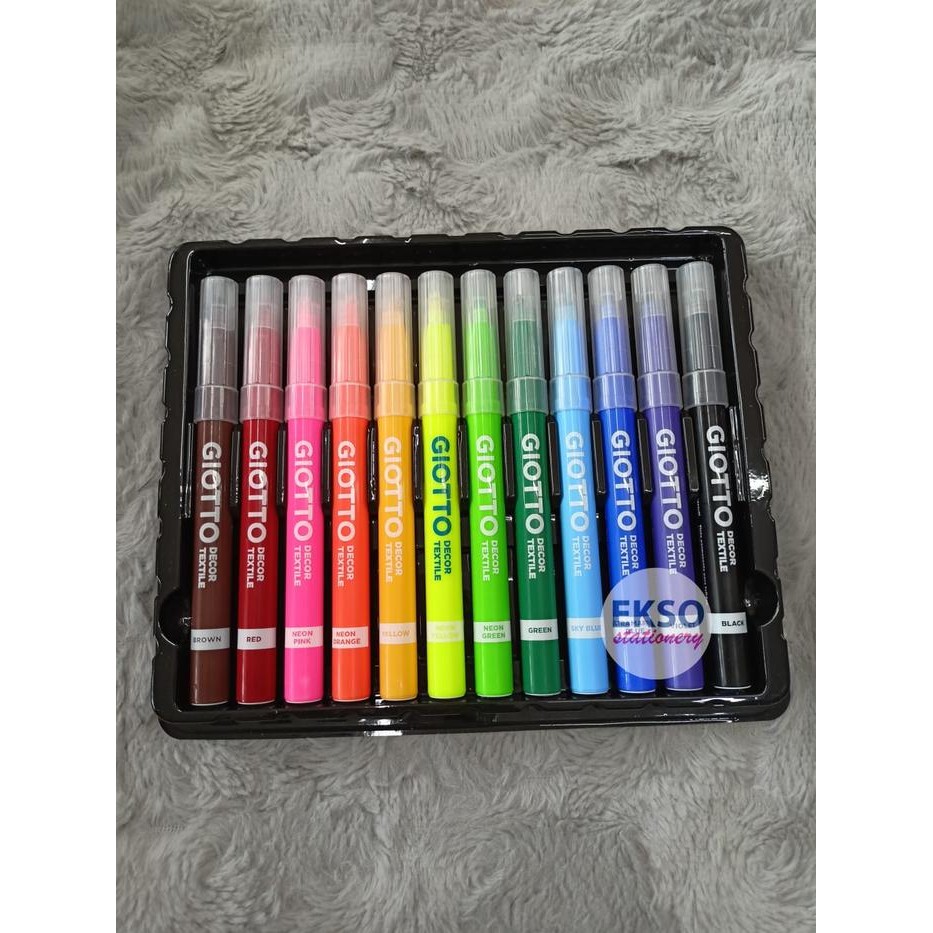 

Giotto Decor Textile 12 Colours - Paint Markers Spidol Kain