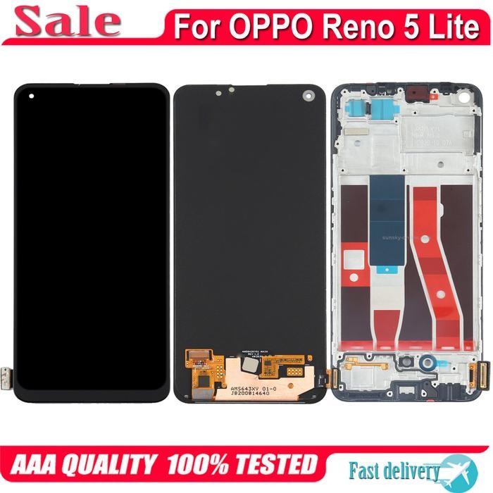 AMOLED For OPPO Reno5 Lite CPH2205 LCD Display Touch Screen Digitizer Assembly For OPPO Reno 5 Lite 