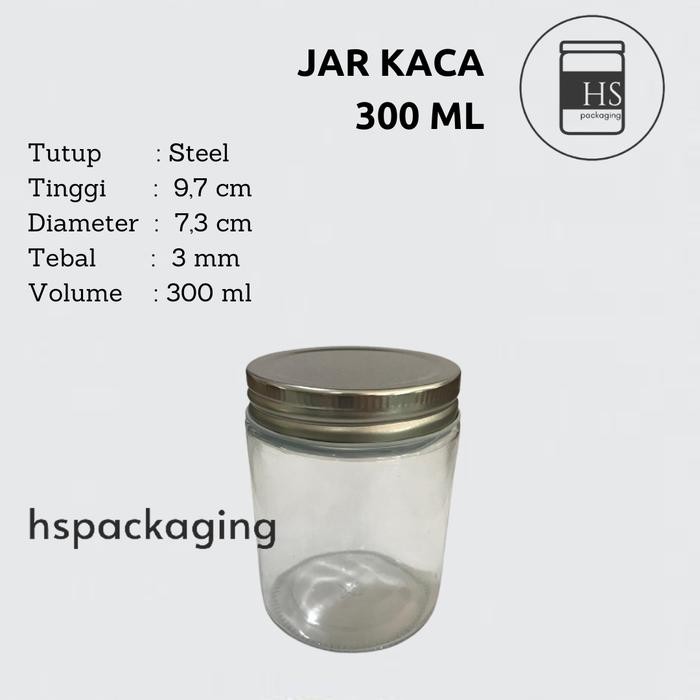 300ml TOPLES KACA / JAR KACA / GLASS JAR 300 ml