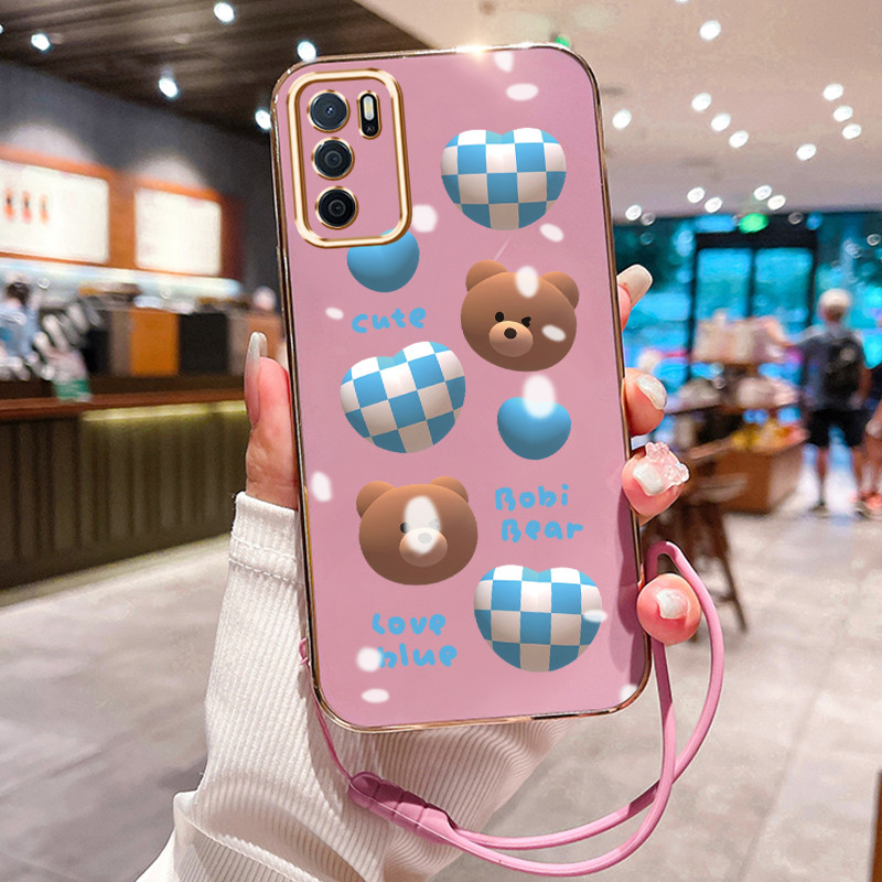 Casing Hp Untuk OPPO A16 A16s A54s A16K A16E Case Casing Beruang Cinta HP Cesing Silikon Softcase di