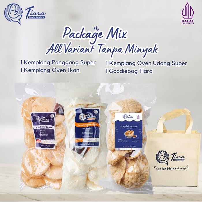 

Paket Mix Kerupuk Oven Udang Super Kemplang Panggang Ikan Tenggiri Tiara Snacks Bangka Makanan Food