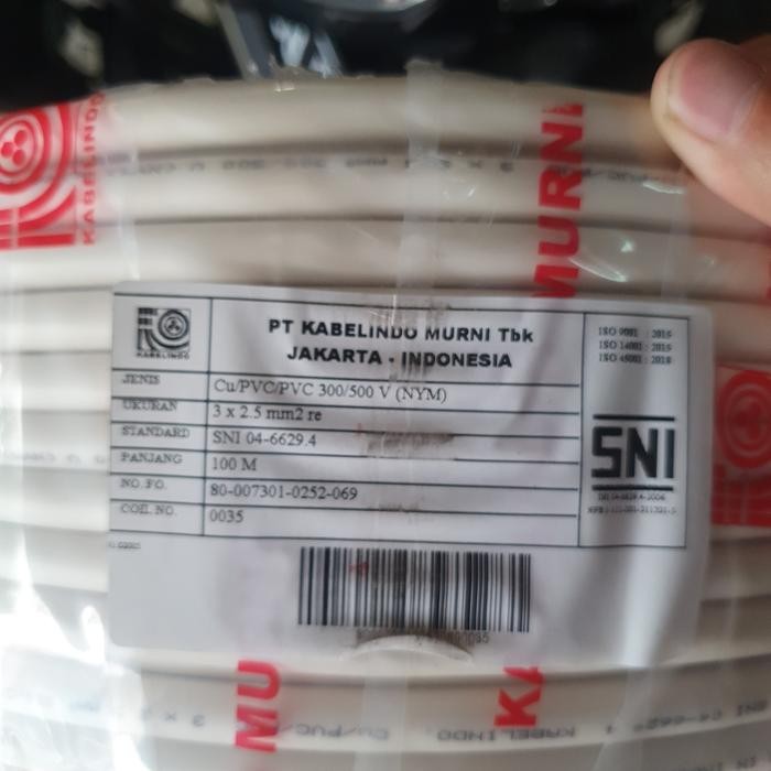 Kabel Nym Kawat Kabelindo Kabel Indo 2X1,5 2X2,5 3X1,5 3X2,5 100M