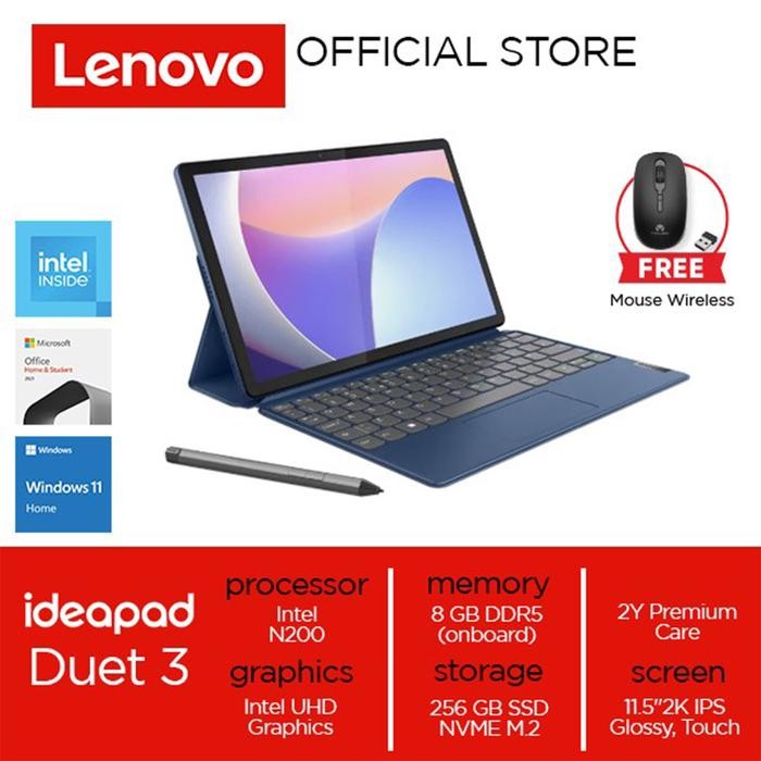 B2AG Lenovo Ideapad Duet 3I 11Ian8 Intel N200 8Gb 256Gb W11+Ohs Touch Screen