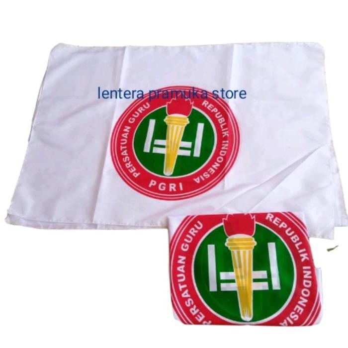 Bendera PGRI Bijian, Bahan Satin Berkualitas, Ukuran 80x120 cm Kain Saten